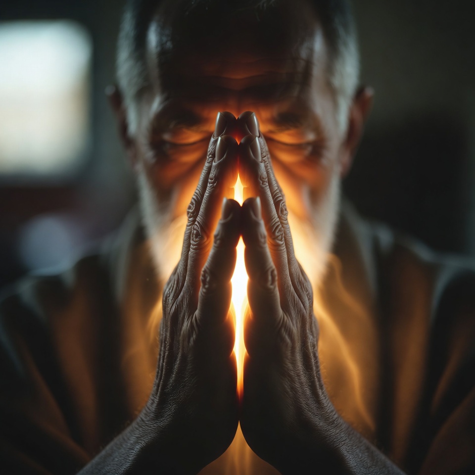 Meditative moment in soft light Meditative moment in soft light