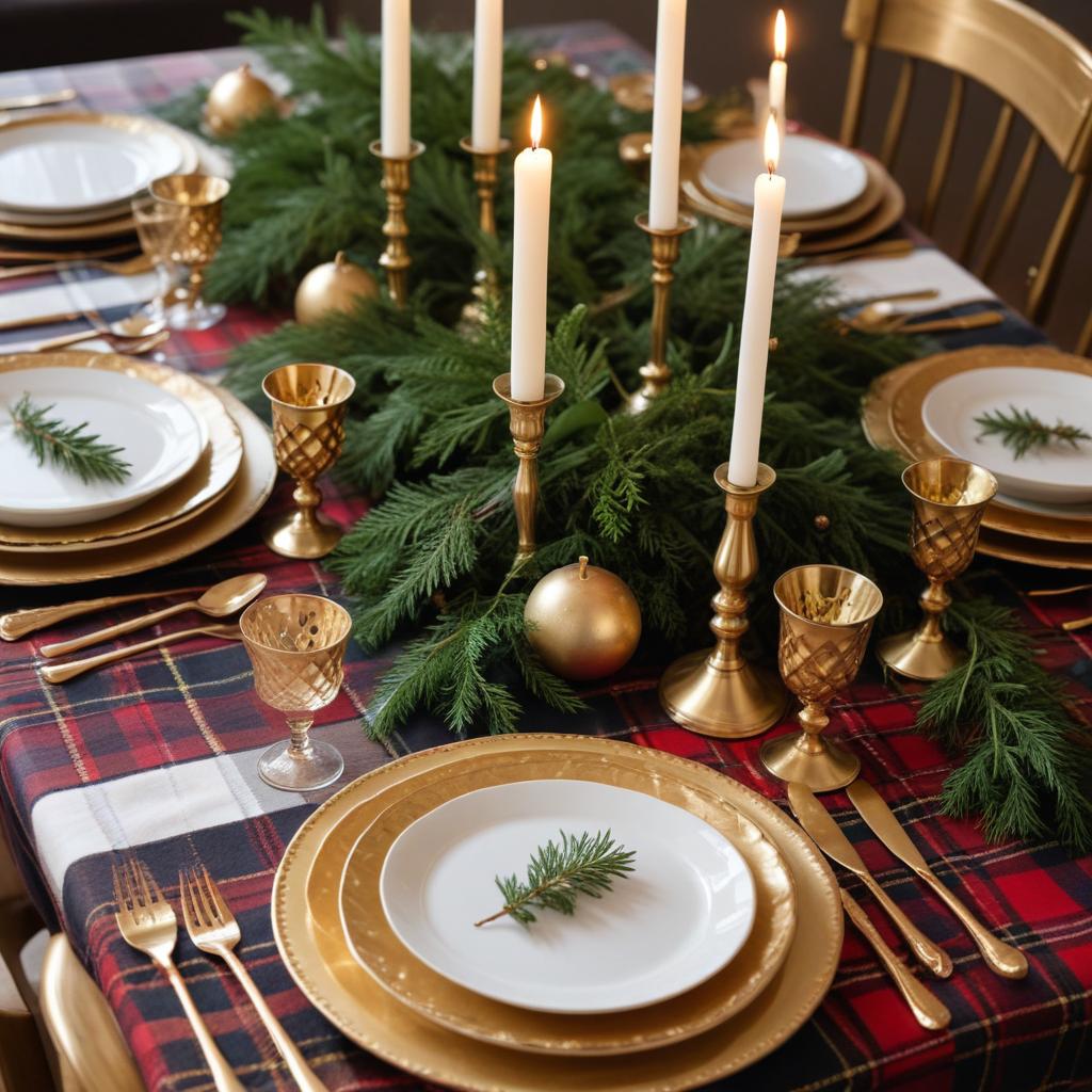 Elegant holiday dinner table setting Elegant holiday dinner table setting
