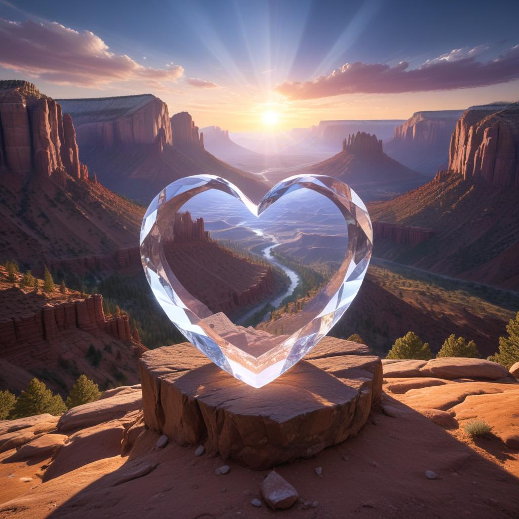 Heart sculpture at sunrise Heart sculpture at sunrise