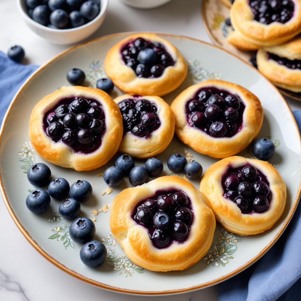 Fresh blueberry pastries on a plate Fresh blueberry pastries on a plate