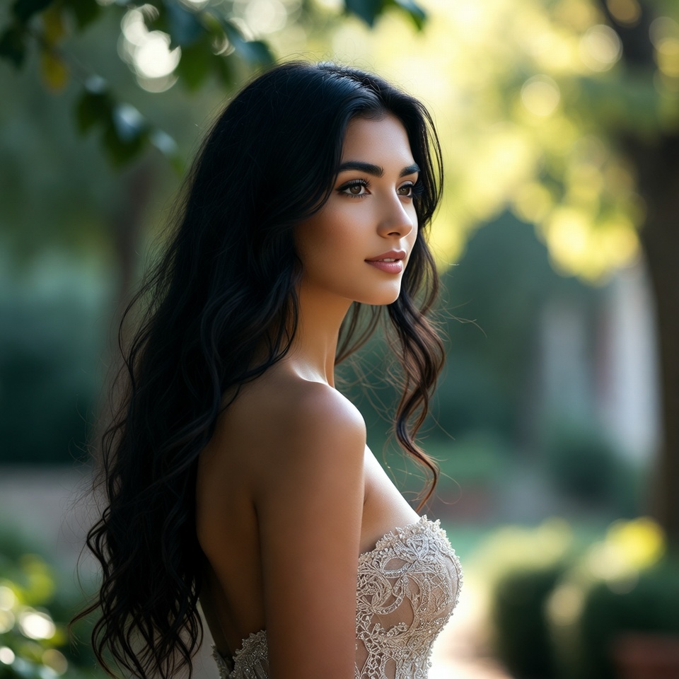 Bride in nature at golden hour Bride in nature at golden hour