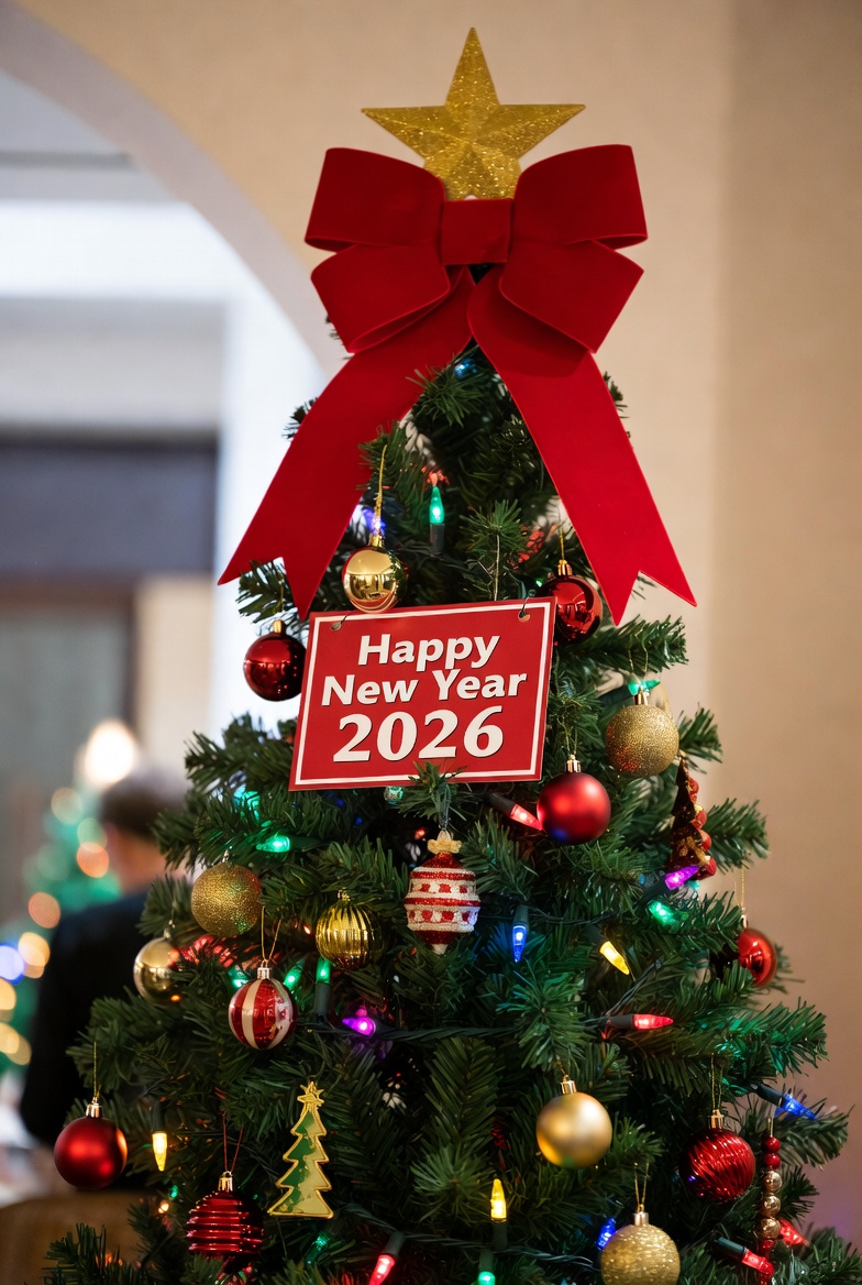 Festive new year tree decoration Festive new year tree decoration