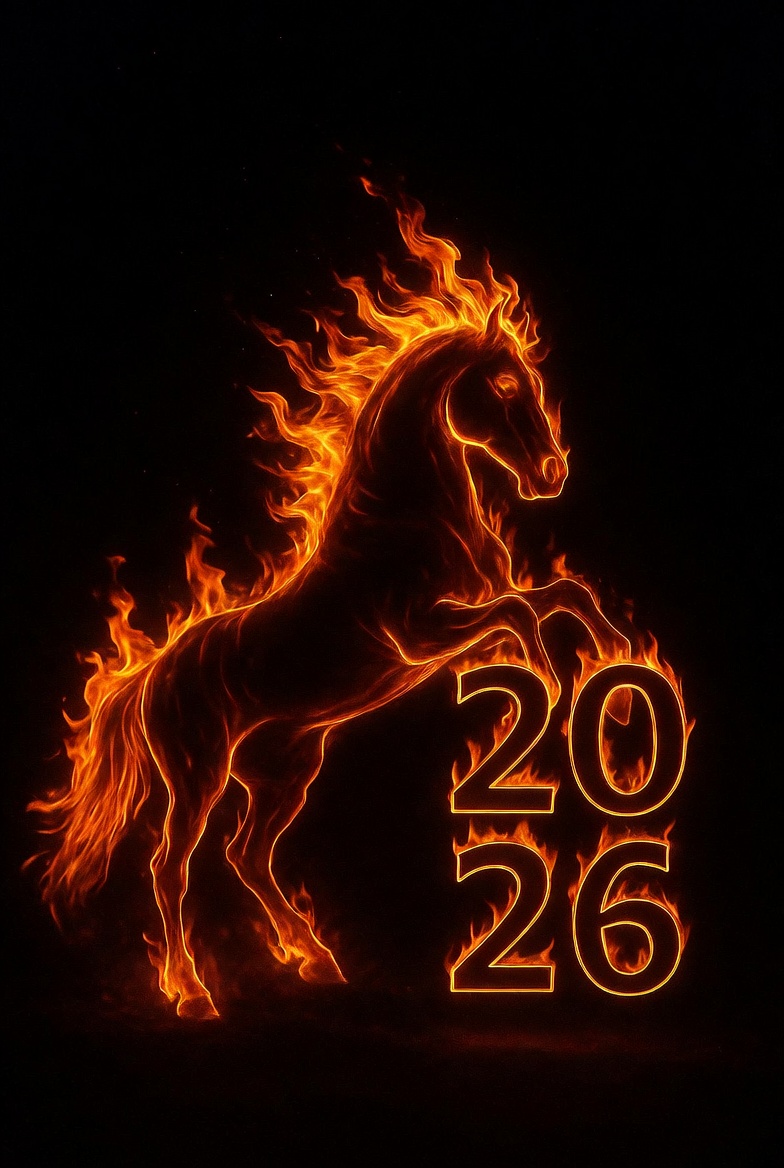 Fiery horse symbolizing 2026 Fiery horse symbolizing 2026