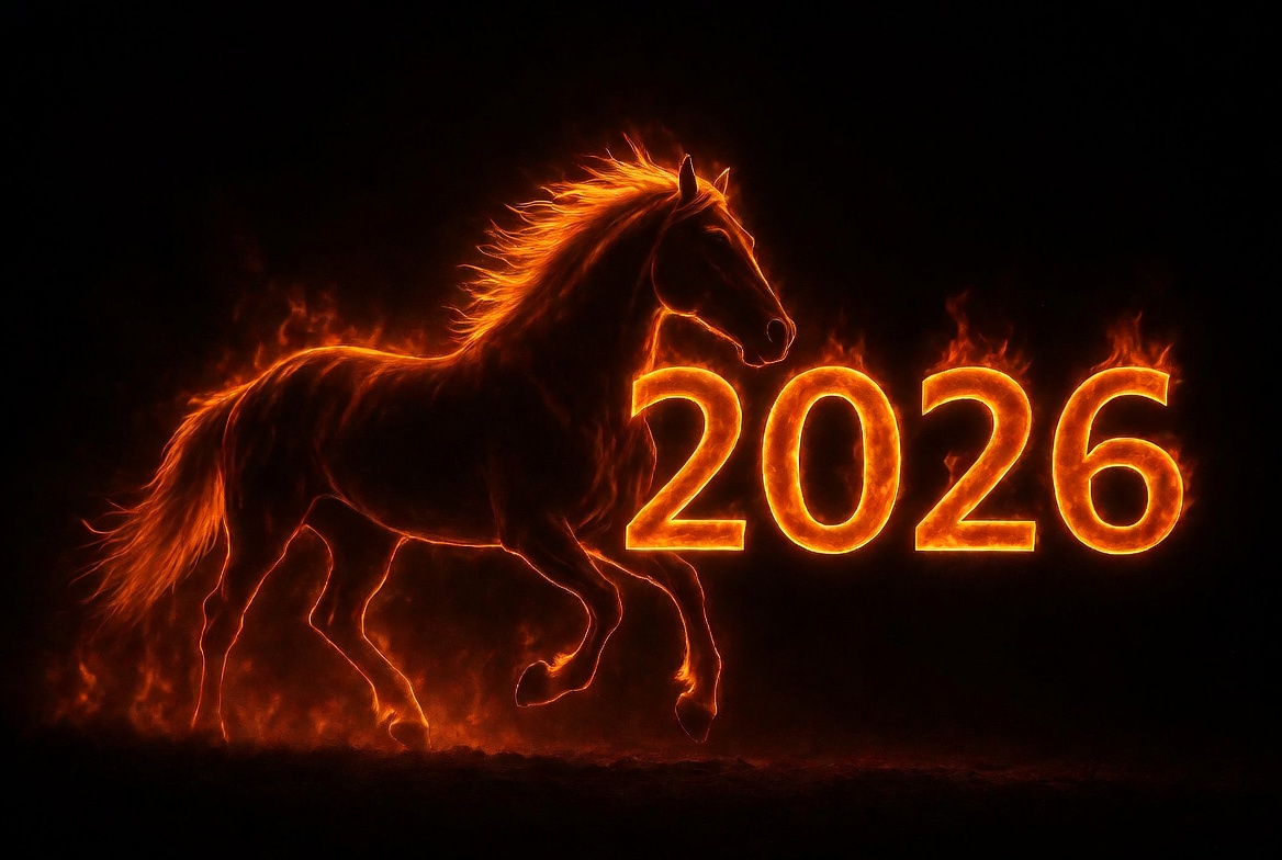 Fiery horse silhouette for 2026 Fiery horse silhouette for 2026