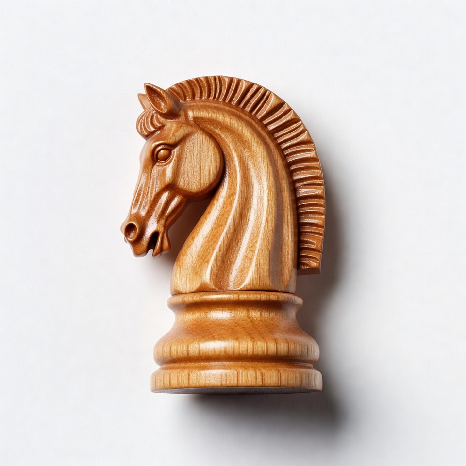 Wooden chess piece in focus Wooden chess piece in focus