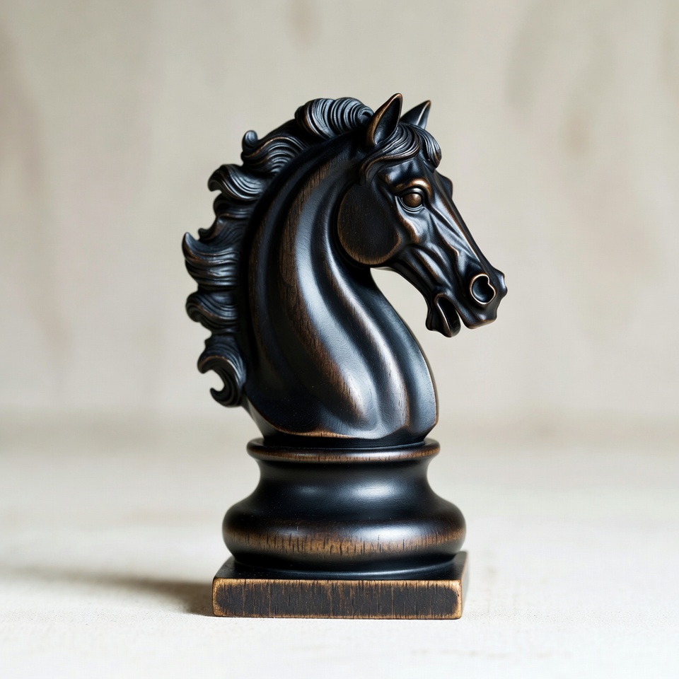 Elegant black horse chess piece Elegant black horse chess piece
