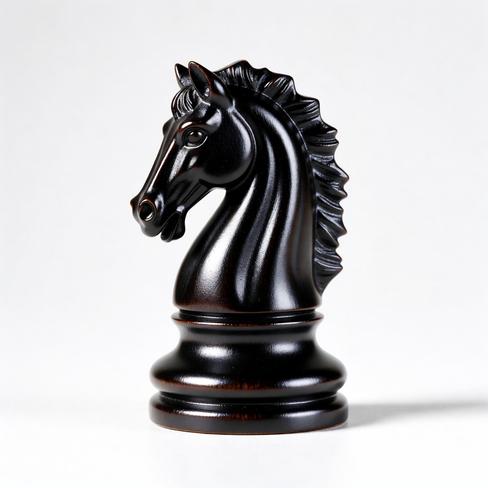 Classic black chess knight piece Classic black chess knight piece