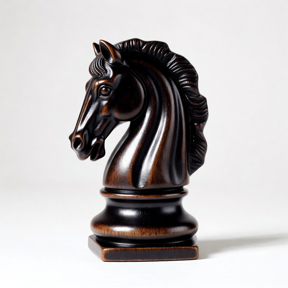 Elegant carved wooden chess piece Elegant carved wooden chess piece
