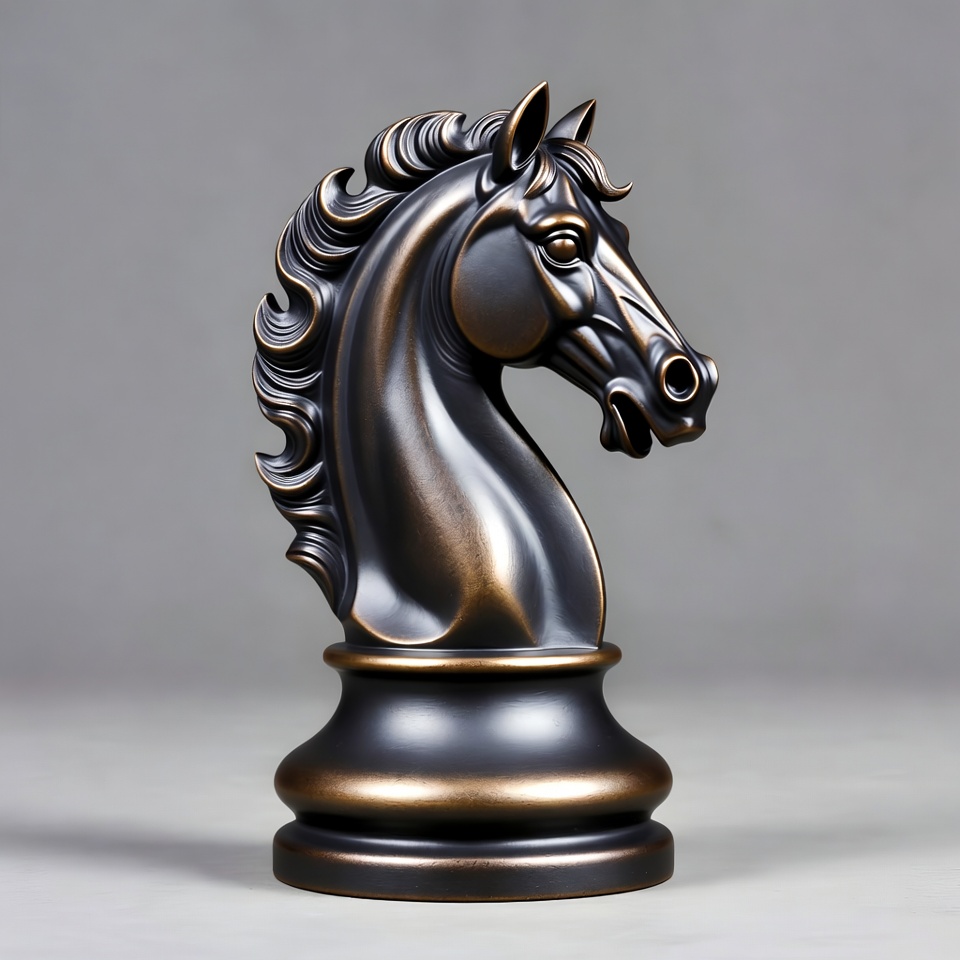 Elegant horse sculpture in dark tones Elegant horse sculpture in dark tones