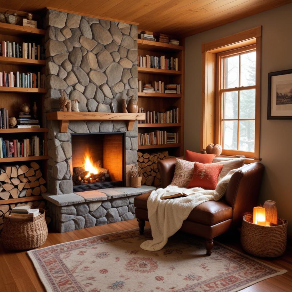 Cozy living room with fireplace Cozy living room with fireplace