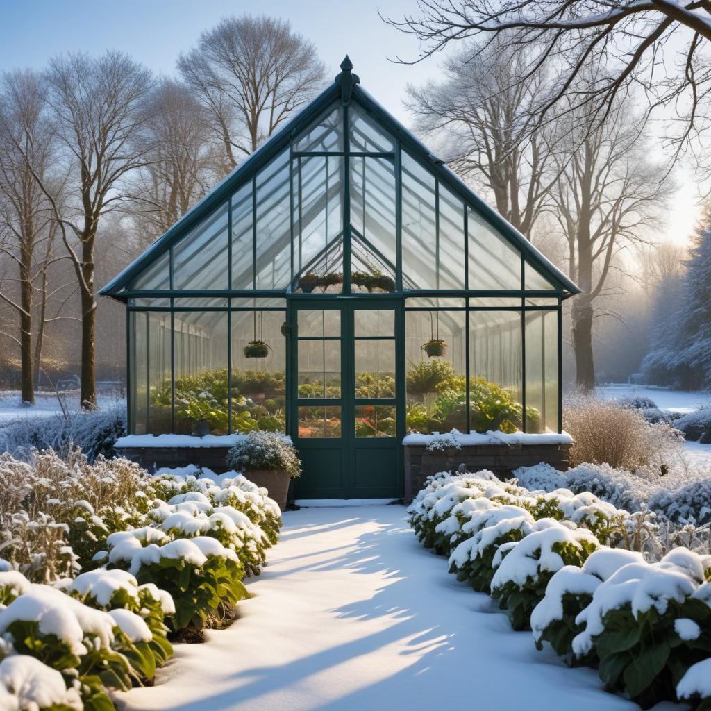Greenhouse in winter snow Greenhouse in winter snow