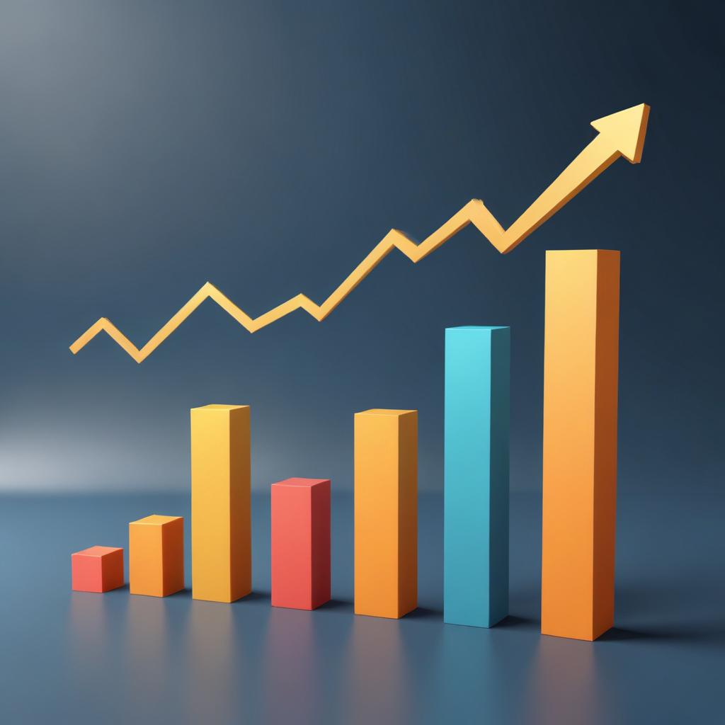 Rising bar graph strengthening business growth Rising bar graph strengthening business growth
