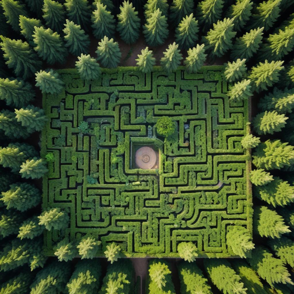 Enchanted forest maze from above Enchanted forest maze from above