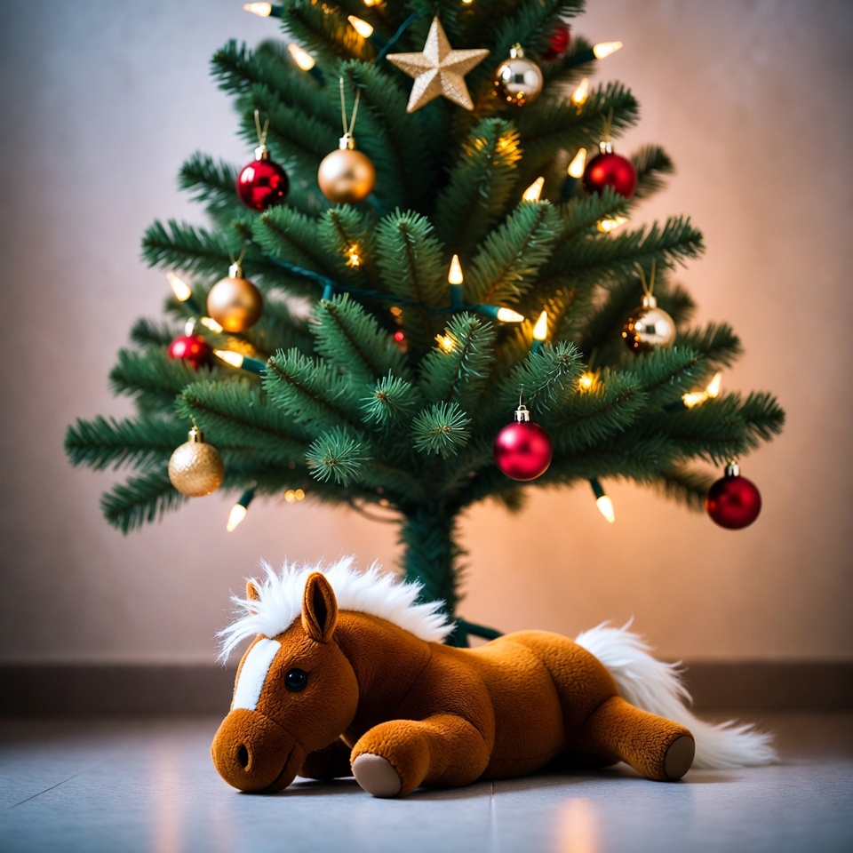 Christmas tree with horse toy Christmas tree with horse toy