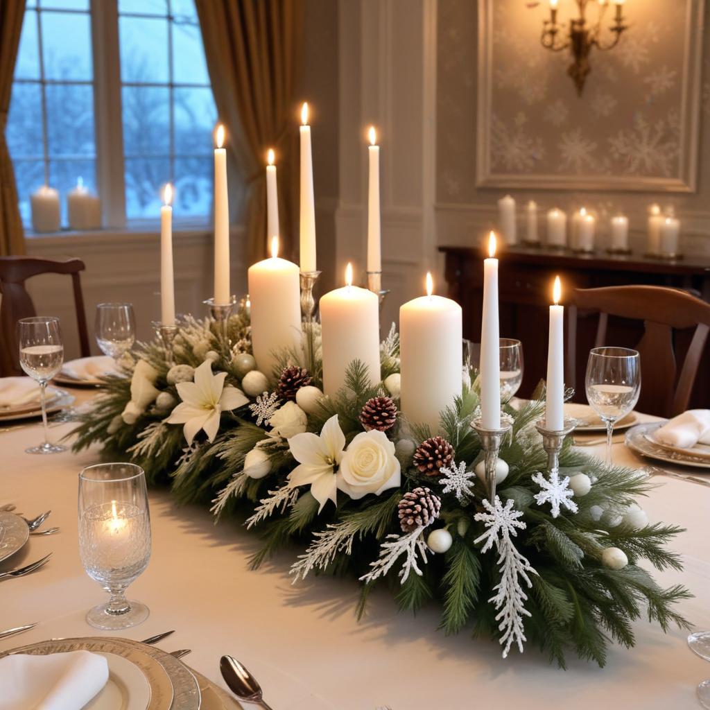 Elegant holiday dinner table setting Elegant holiday dinner table setting