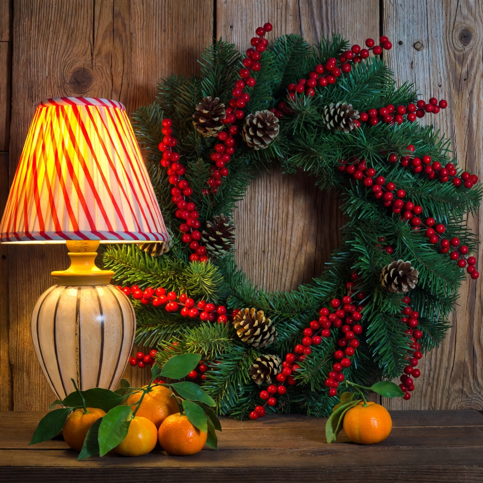 Cozy holiday decor with fruits Cozy holiday decor with fruits