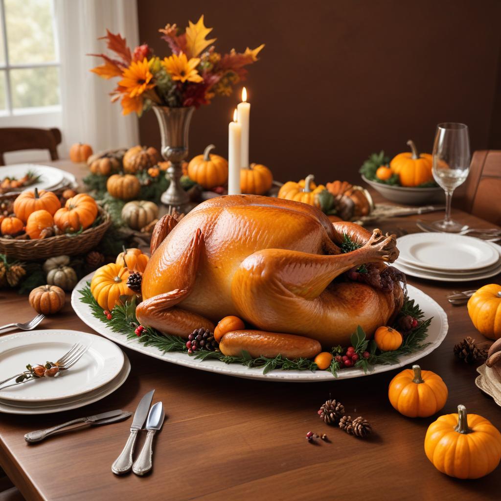 Festive thanksgiving dinner table setting Festive thanksgiving dinner table setting