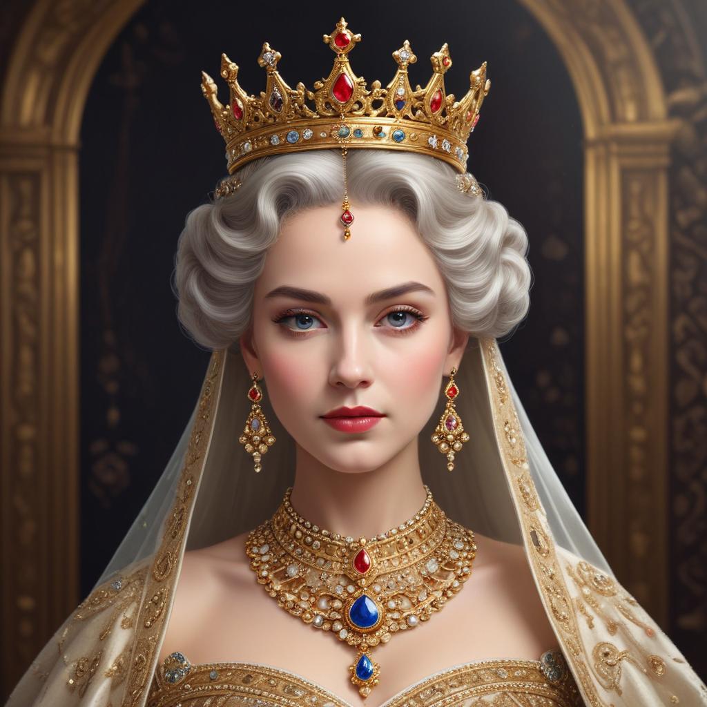 Elegant queen in royal attire Elegant queen in royal attire