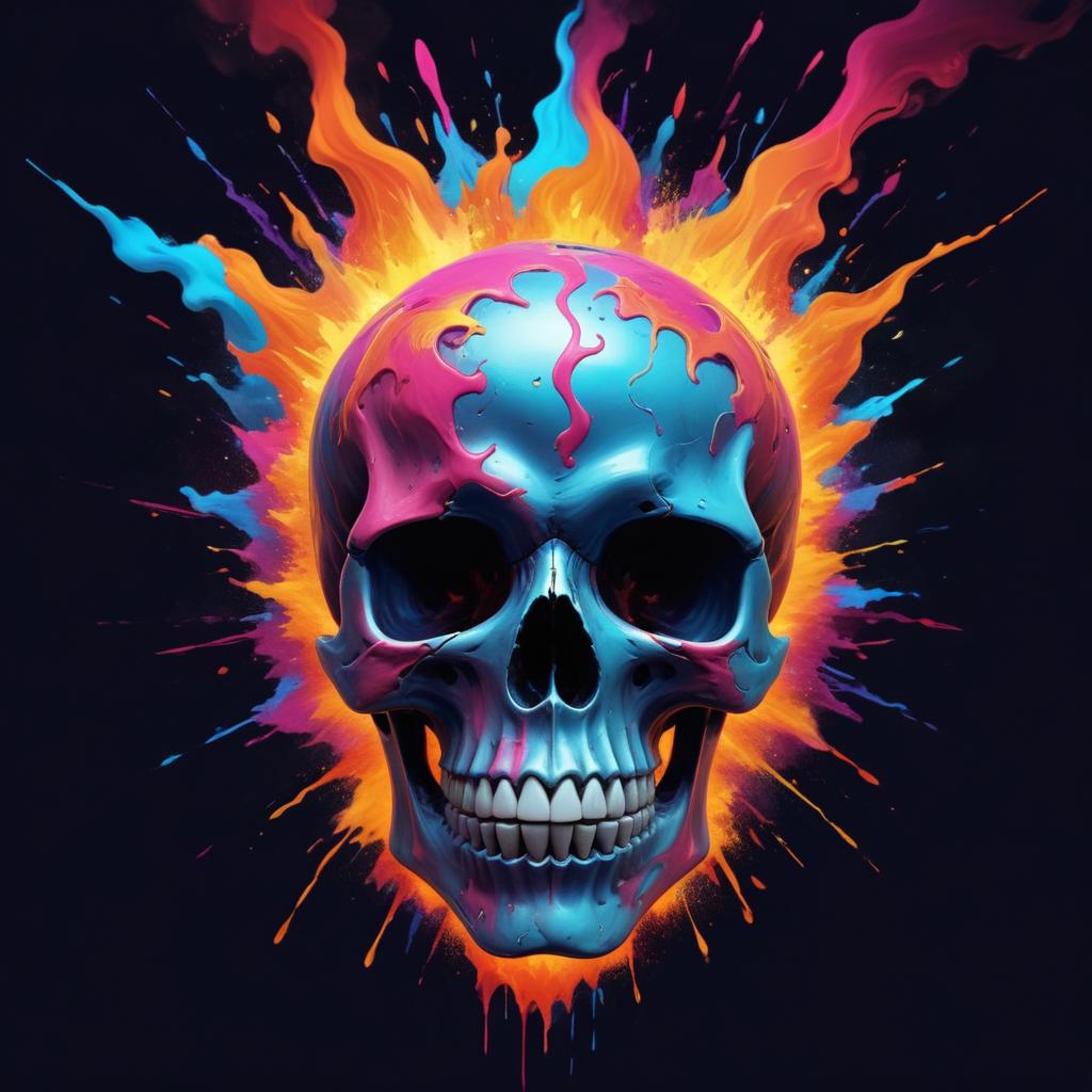 Colorful skull with vibrant background Colorful skull with vibrant background