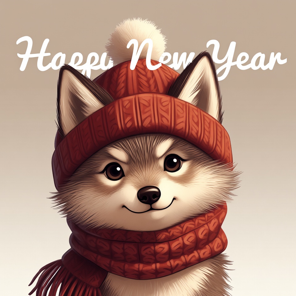 Celebrate new year with cute puppy Celebrate new year with cute puppy