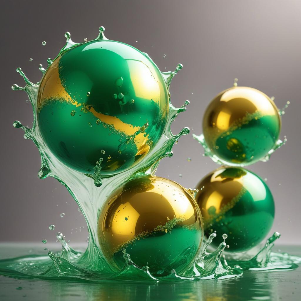 Splashing spheres with vibrant colors Splashing spheres with vibrant colors