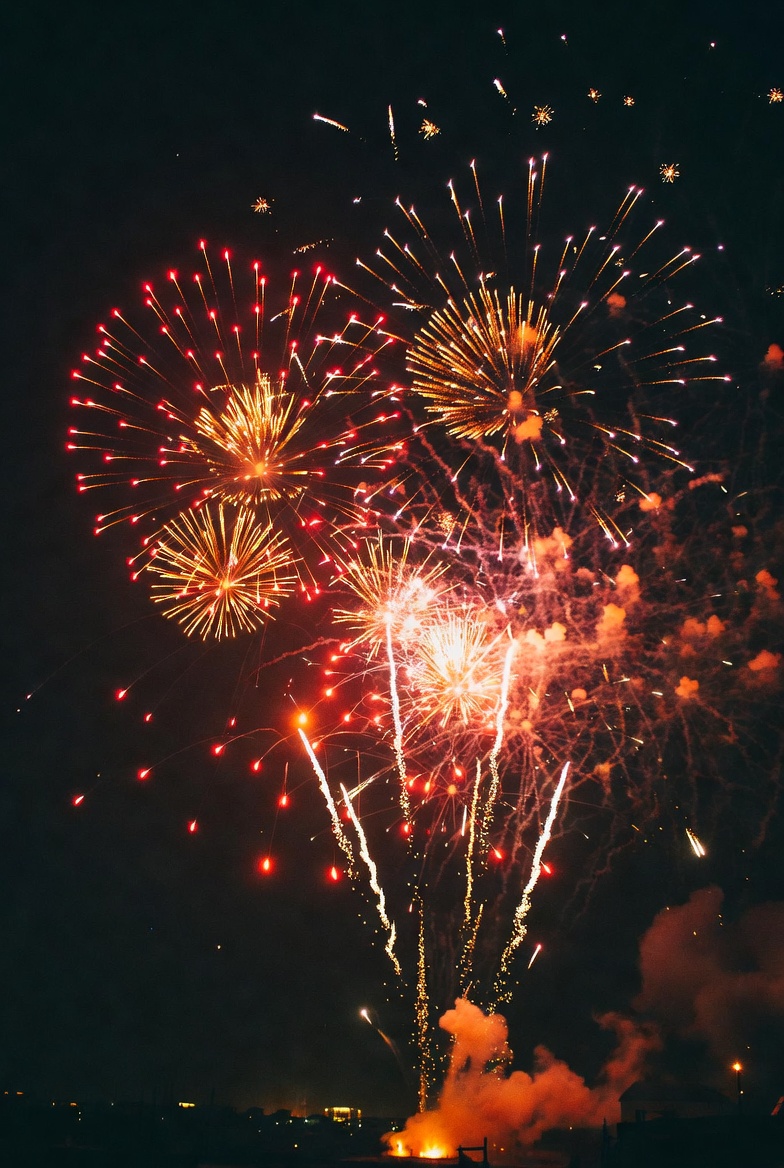 Bright fireworks display at night Bright fireworks display at night