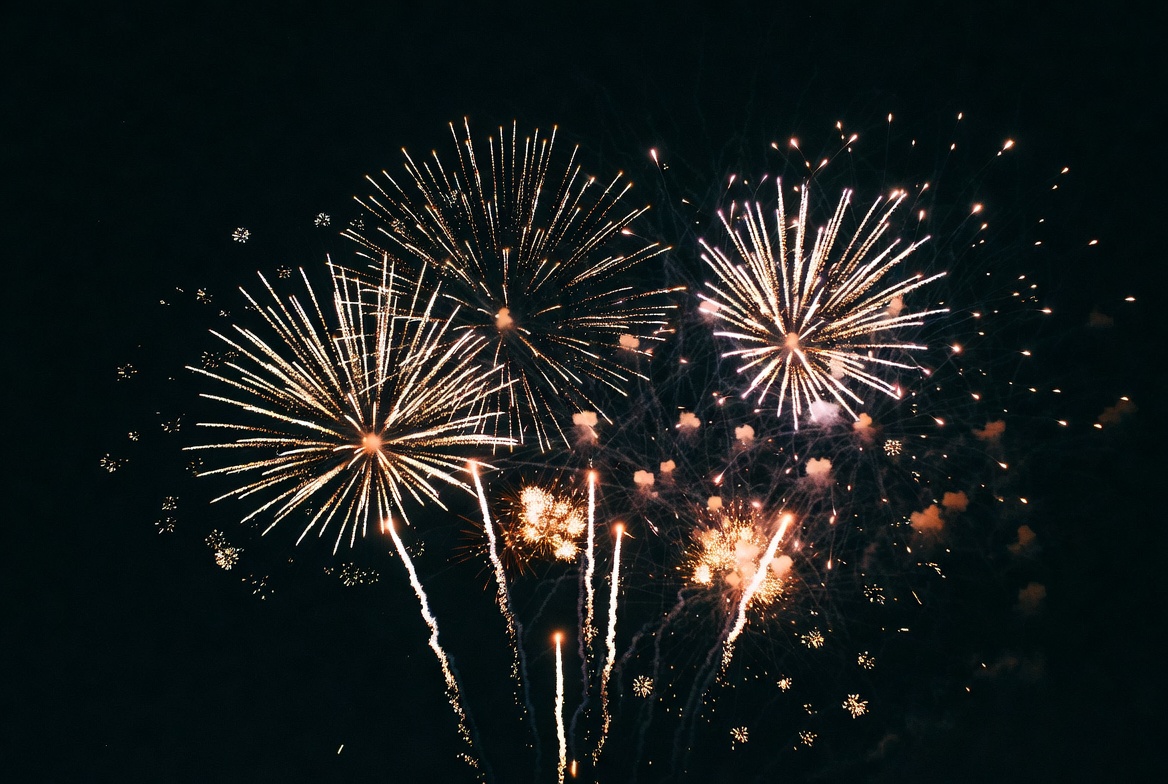 Colorful fireworks lighting up the night Colorful fireworks lighting up the night