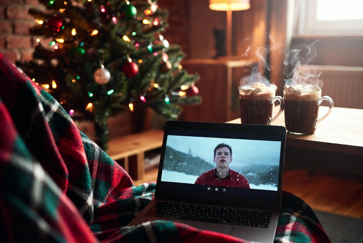 Cozy winter evening by the tree Cozy winter evening by the tree