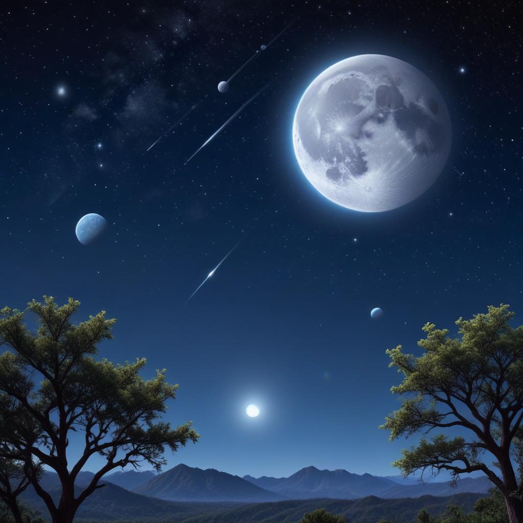 Night sky with celestial bodies Night sky with celestial bodies