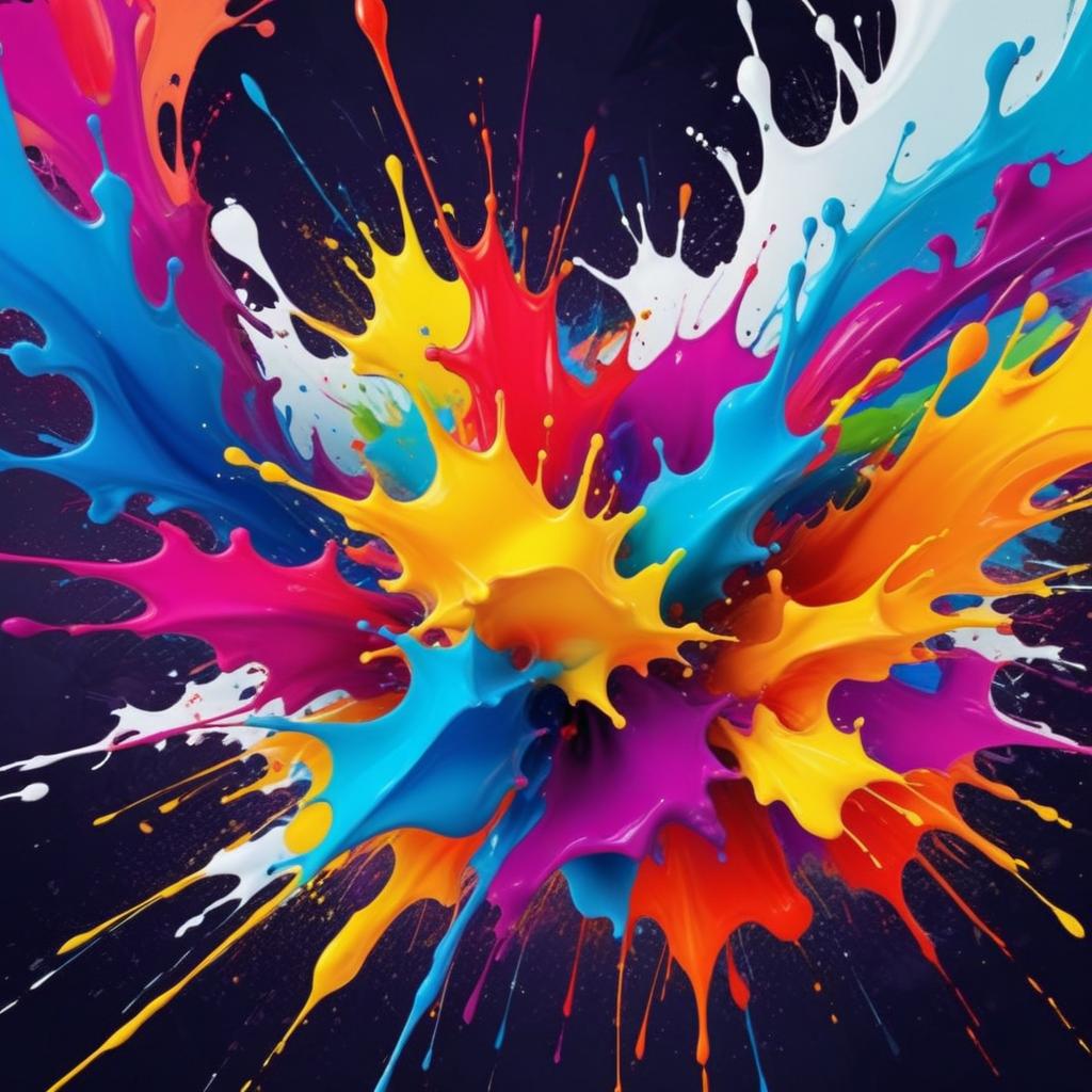 Colorful paint splash explosion Colorful paint splash explosion
