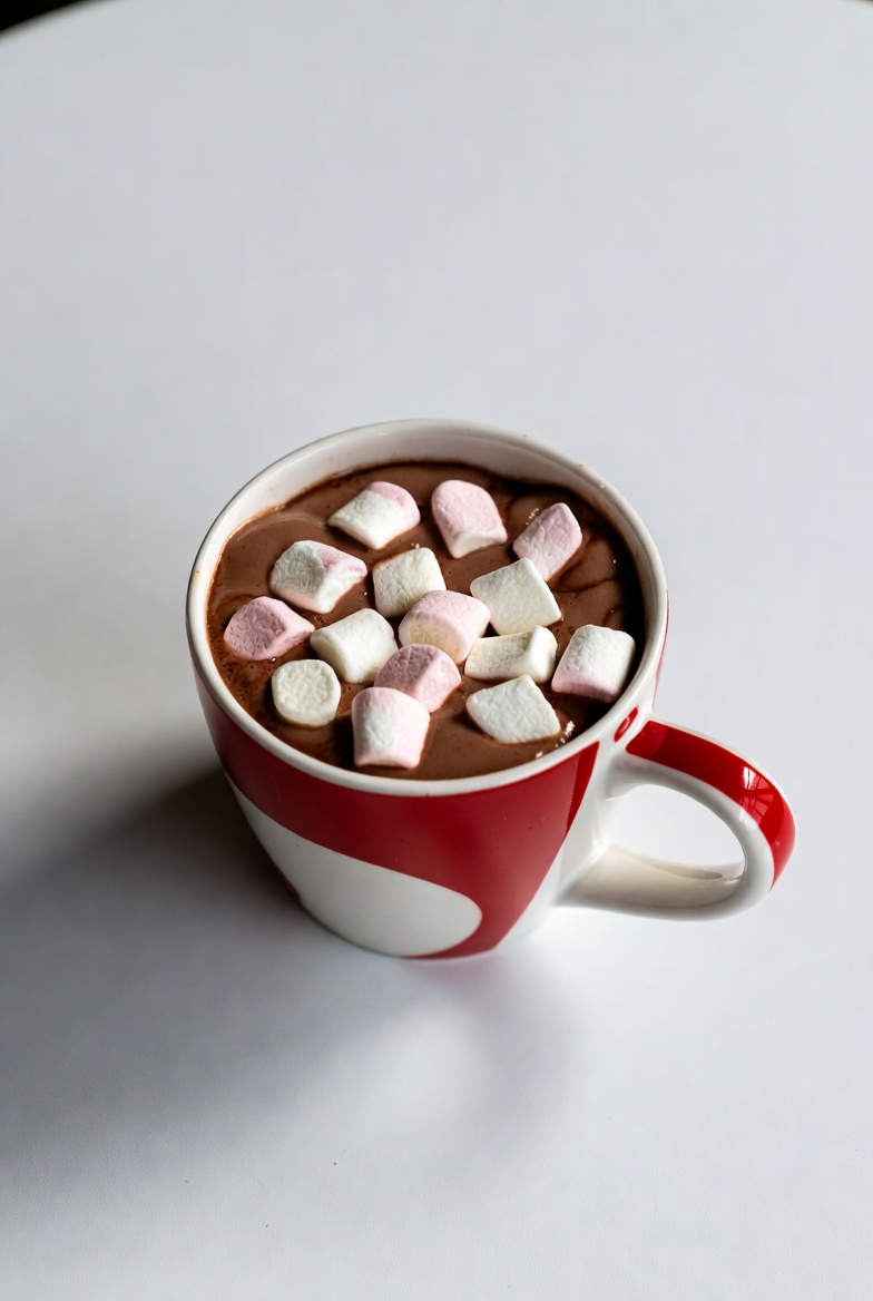 Hot chocolate with marshmallows in cup Hot chocolate with marshmallows in cup