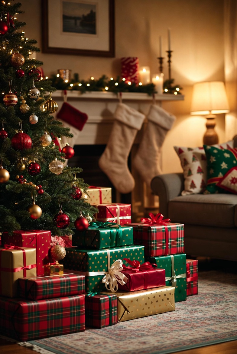 Cozy christmas living room scene Cozy christmas living room scene