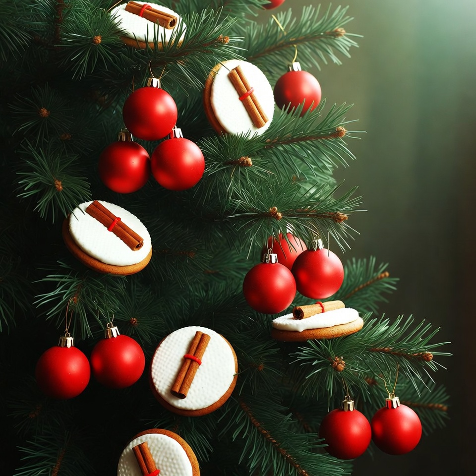 Festive cookies on christmas tree Festive cookies on christmas tree