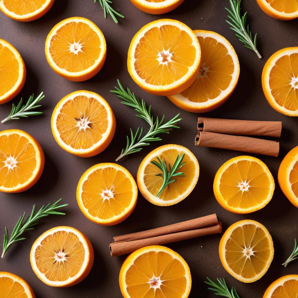 Slices of orange with herbs and spices Slices of orange with herbs and spices