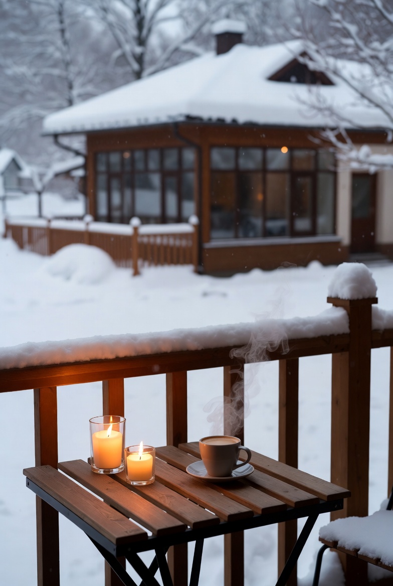 Cozy winter morning with coffee Cozy winter morning with coffee