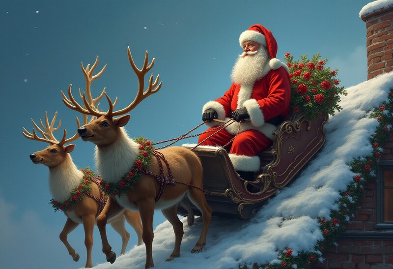 Santa claus riding on a sleigh Santa claus riding on a sleigh