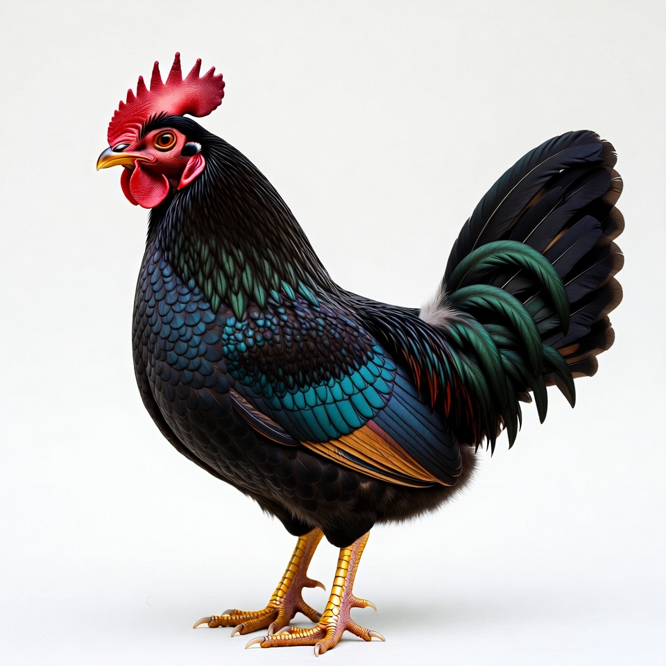 Colorful rooster posing proudly Colorful rooster posing proudly