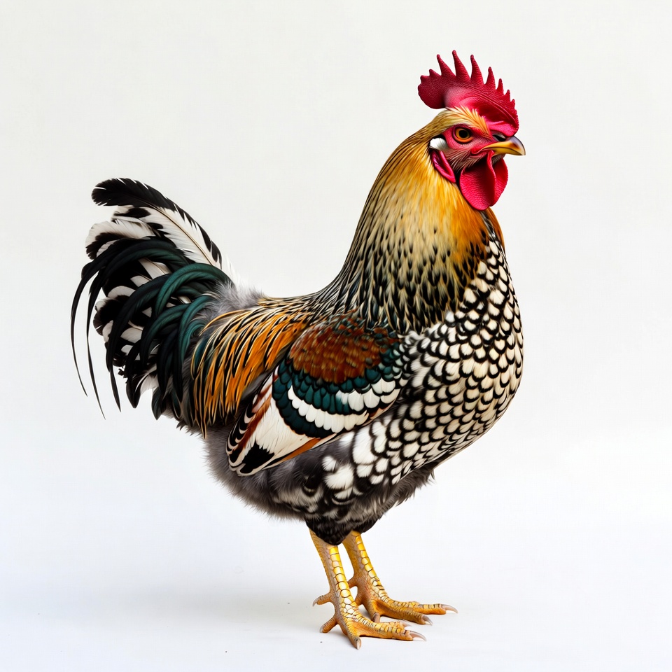 Colorful rooster standing proudly Colorful rooster standing proudly