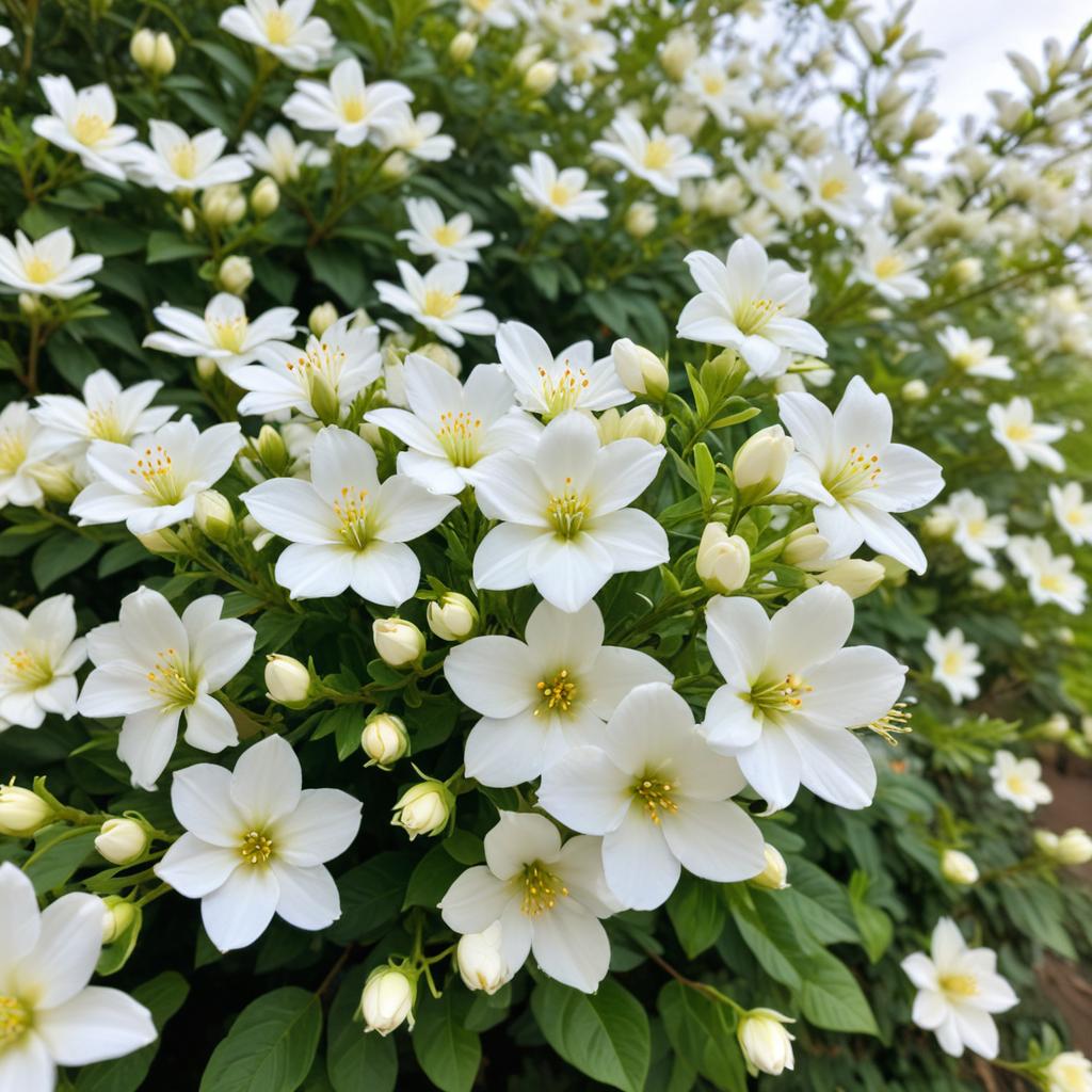 White flowers blooming in spring garden White flowers blooming in spring garden