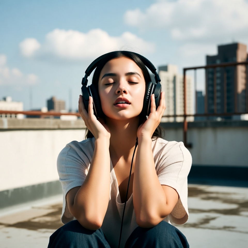 Relaxing on the rooftop with music Relaxing on the rooftop with music