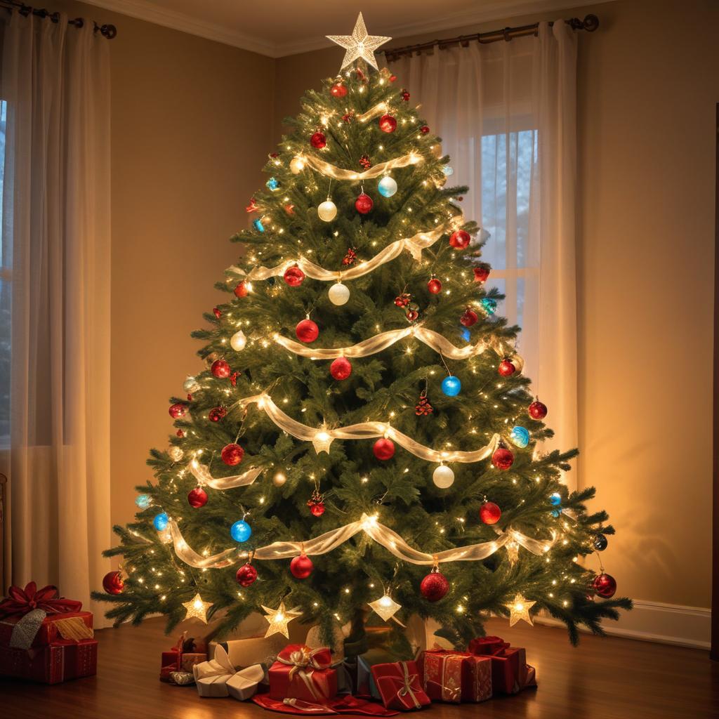 Christmas tree decorated with presents Christmas tree decorated with presents