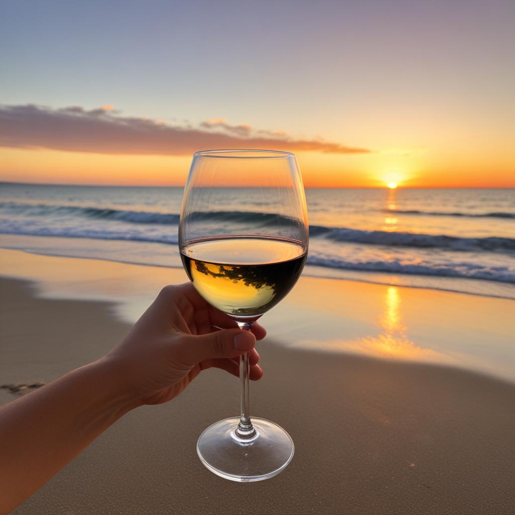 Enjoying wine at sunset Enjoying wine at sunset