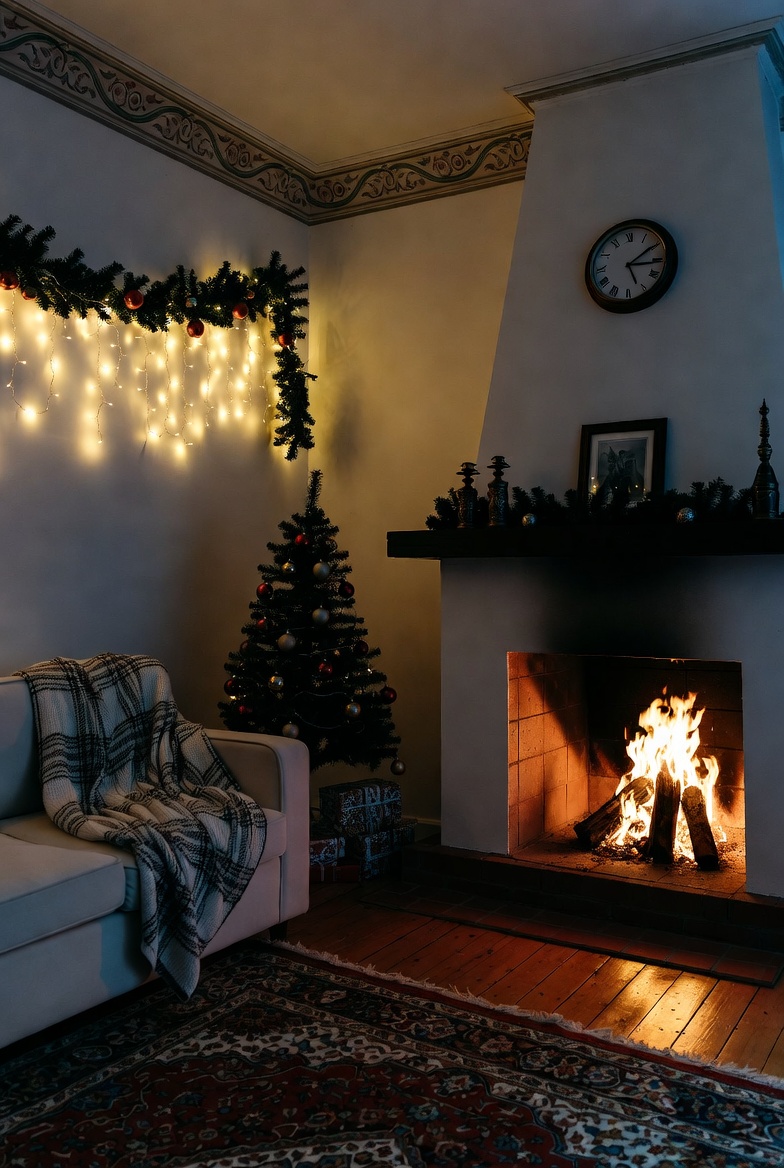 Cozy winter living room setting Cozy winter living room setting