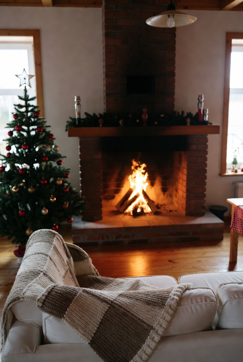 Cozy winter living room scene Cozy winter living room scene