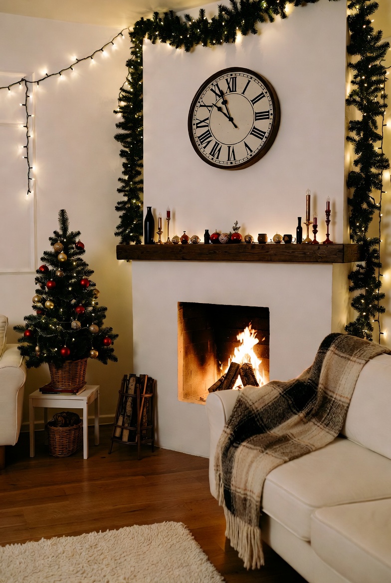 Cozy winter living room scene Cozy winter living room scene