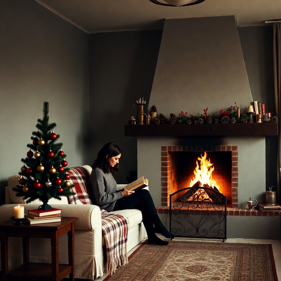 Cozy evening by the fire Cozy evening by the fire