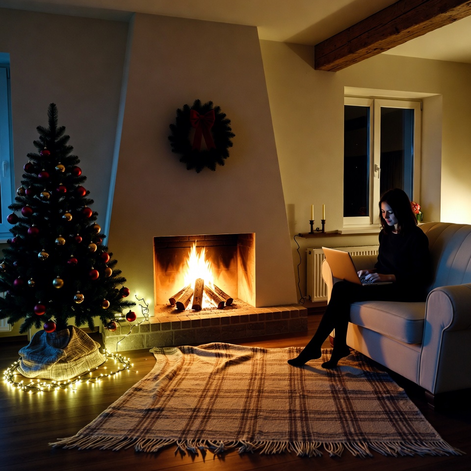 Cozy evening beside the fireplace Cozy evening beside the fireplace