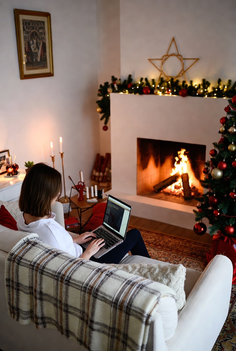 Cozy winter evening by the fire Cozy winter evening by the fire