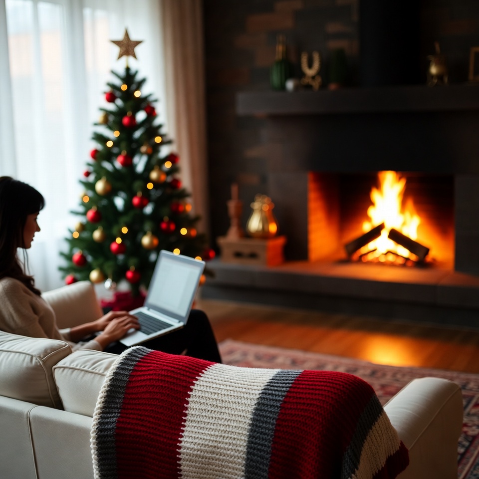 Cozy evening by the fireplace Cozy evening by the fireplace