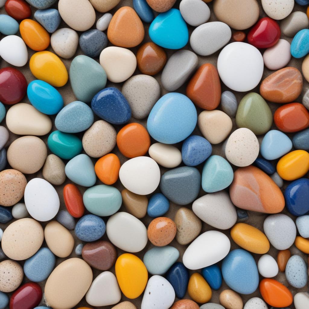 Colorful pebbles on a surface Colorful pebbles on a surface